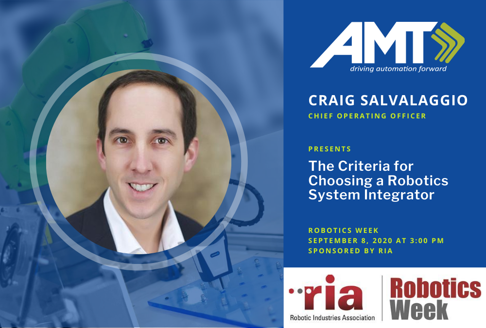 Craig Salvalaggio to Present at RIA Robotics Week Virtual Conference